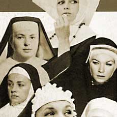 Montage von Schauspielerinnen  als Nonne